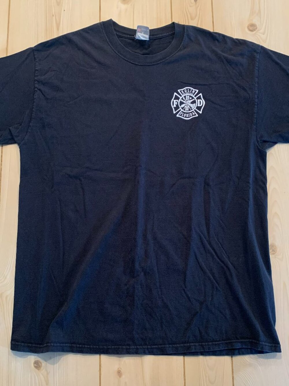 Vintage Y2K Eglin Air Force Base Fire Department Florida Military T-Shirt XL